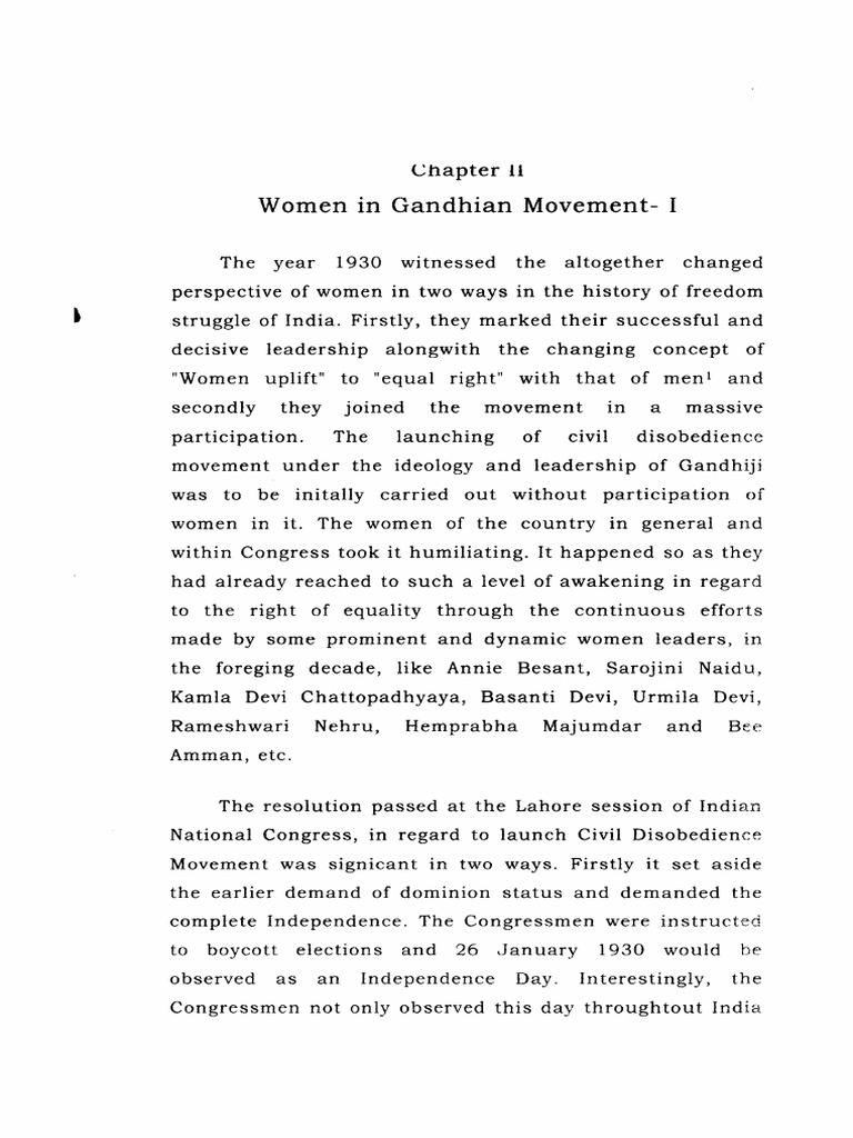 Women's Role in Civil Disobedience | PDF | Mahatma Gandhi