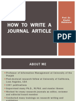 How To Write A Journal Article