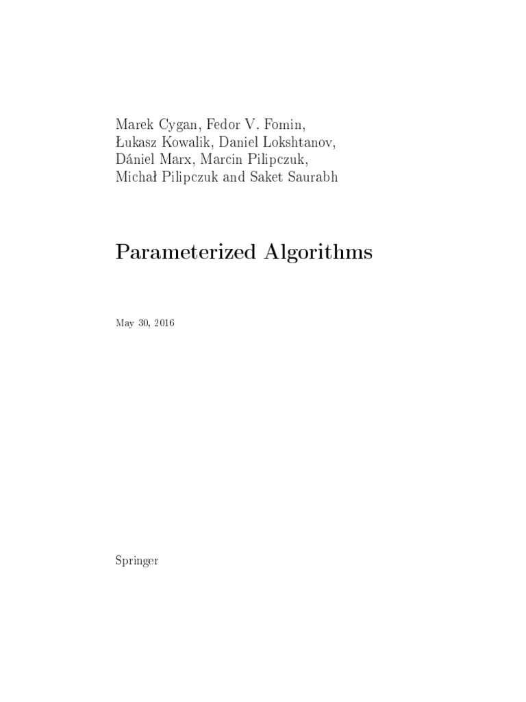 Parameterized Algorithms PDF | PDF | Mathematical Relations ...