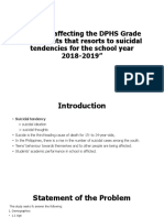 Factors Affecting The DPHS Grade 10 Students That Resorts To Suicidal Tendencies For The School Year 2018-2019