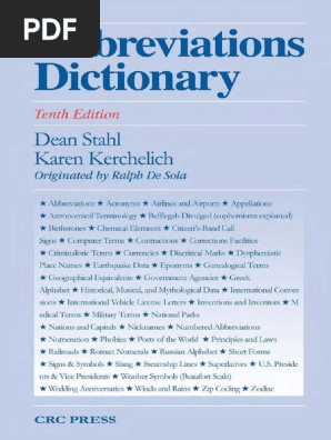Abbreviations Dictionary 10th Ed D Stahl K Kerchelich