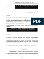 Planificación y Políticas Lingüísticas en La Enseñanza de Lenguas Extranjeras