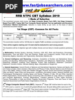 RRB NTPC Syllabus