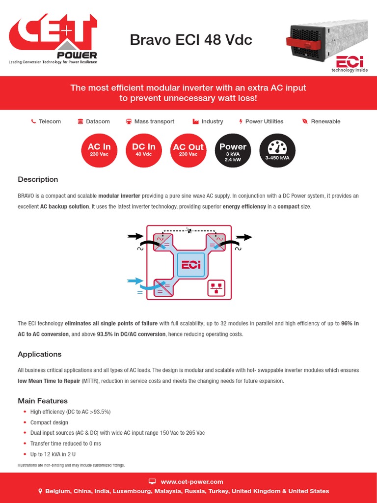 Datasheet TSI Bravo | PDF | Power Inverter | Alternating Current