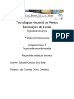 Soldadura eléctrica: reporte sobre proceso de unión de metales