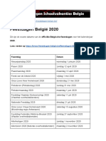 Feestdagen 2020 Belgie - Exacte Datums Op Kalender