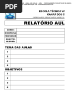 Modelo Relatório de Aulas Práticas