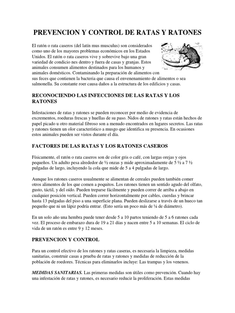 Prevención y Control de Ratones | PDF | Roedor | Alimentos