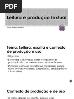 Leitura, escrita e contexto de produção e uso 