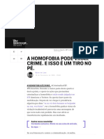 The Intercept: A Homofobia Pode Virar Crime. E Isso É Um Tiro No Pé