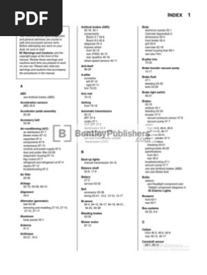 Audi A4 B6 B7 Service Manual 2002 2008 Complete Index Vehicles Manufactured Goods