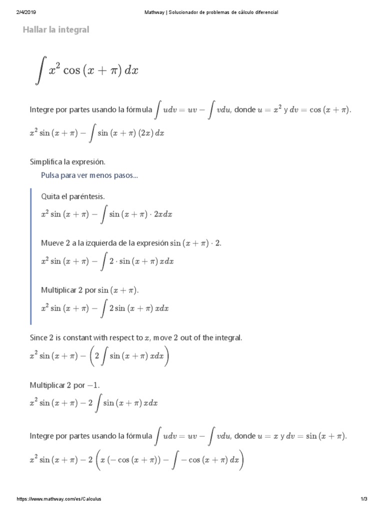 Mathway integral discount
