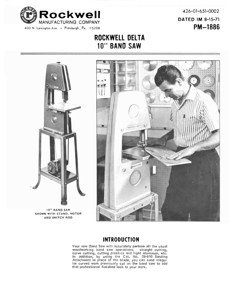 Rockwell Delta Band Saw Manual