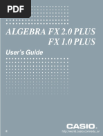 Algebra FX 2.0 Plus FX 1.0 Plus: User's Guide