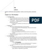 Unit VI - The President Ch. 12 Section 1 & Section 2