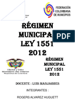 Regimen Municipal Ley 1551