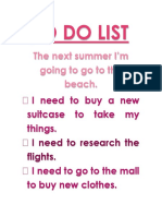 To Do List: The Next Summer I'm Going To Go To The Beach