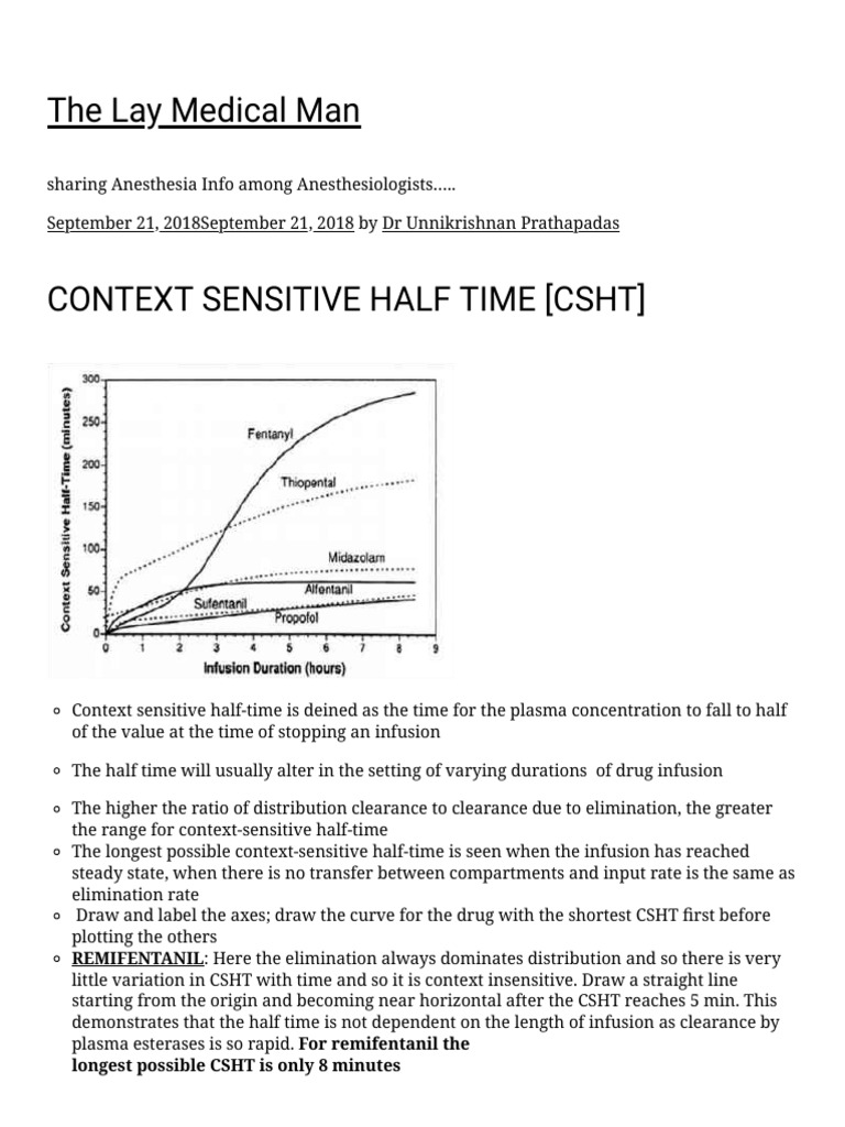 Propofol Context Sensitive Half-Time Analysis | PDF | Medical ...