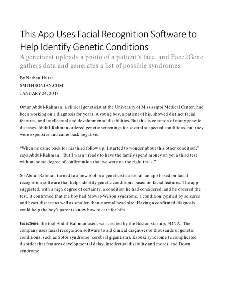 This App Uses Facial Recognition Software To Help Identify