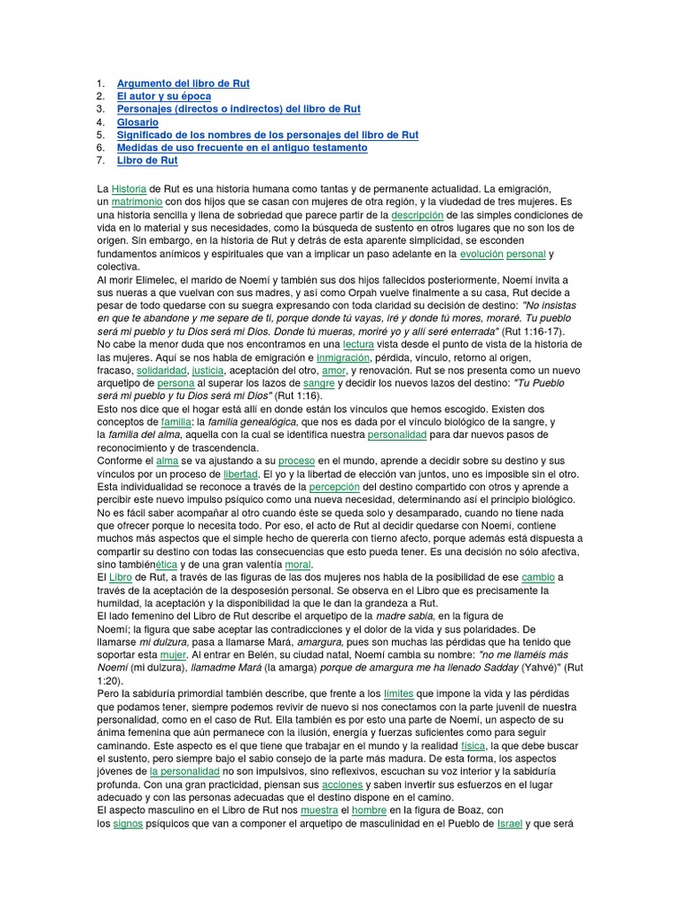 Análisis del Libro de Rut: Temas y Personajes | PDF | Libro de rut ...