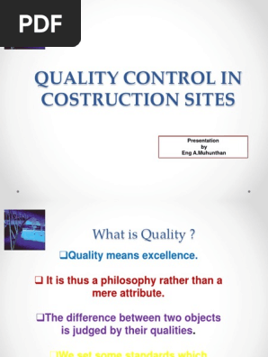 Quality control