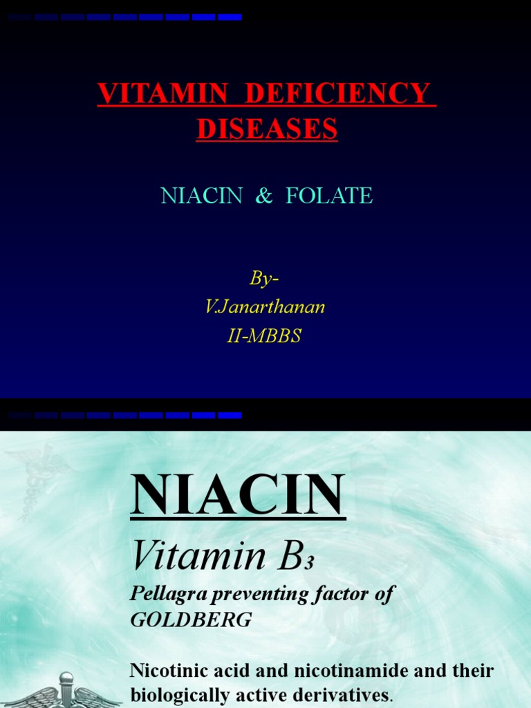 Vitamin Deficiency Diseases Niacin PDF Medical Specialties