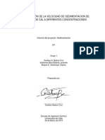 Informe Sedimentación