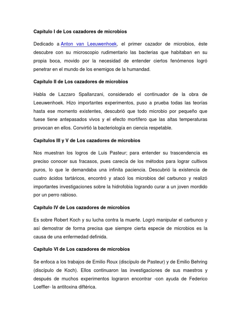 Cazadores de Microbios 2 | PDF | Luis Pasteur | Microorganismo