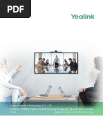 Yealink VC200 Video Conferencing Endpoint Quick Start Guide V32.35