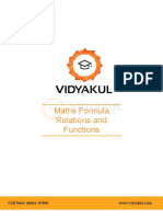 Maths Formula Relations and Functions