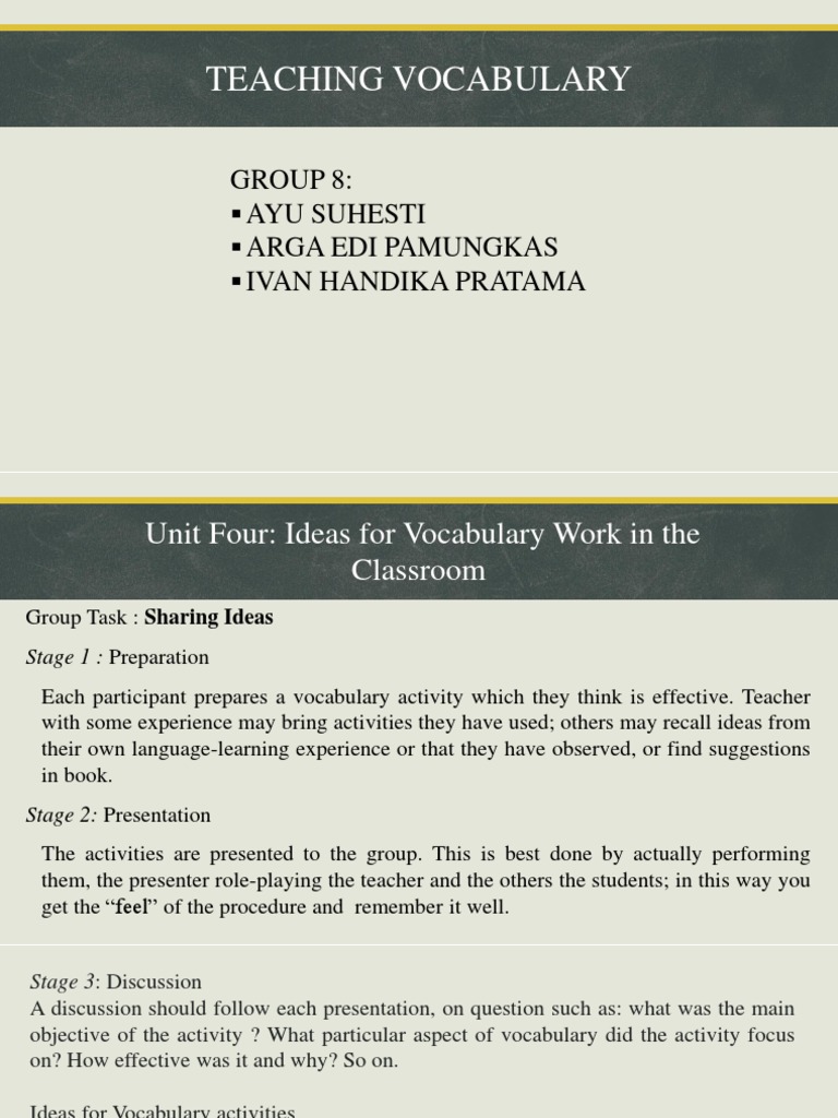 Effective Vocabulary Teaching Strategies | PDF | Vocabulary | Multiple ...
