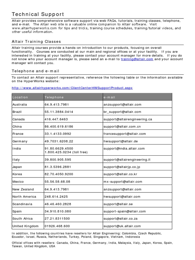 Altair Training and Support Resources | PDF | Computing And Information ...