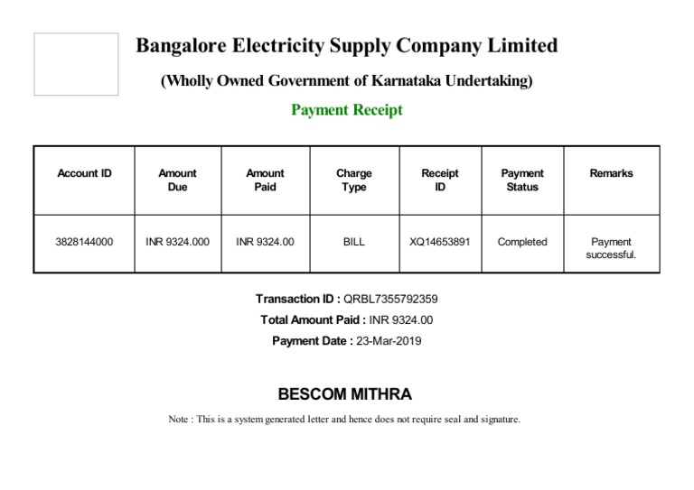 Bangalore Electricity Supply Company Limited (Wholly Owned Government of Karnataka Undertaking