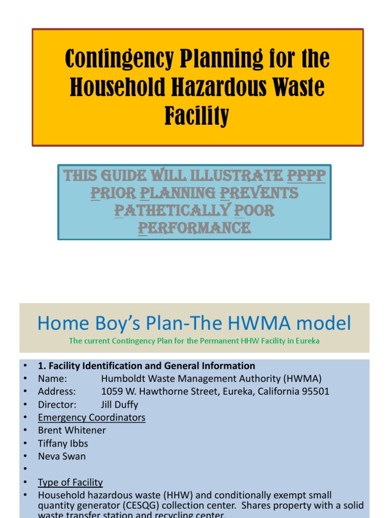 Hazardous Waste Contingency Plan Guide | PDF | Emergency | Hazardous Waste