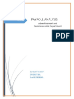 Payroll analysis advertising communication department