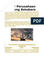 Daftar Perusahaan Tambang Batubara