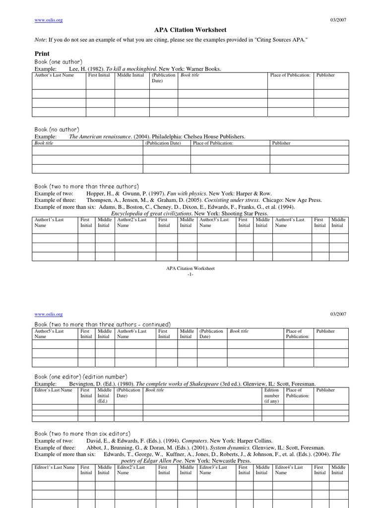 A Pa Citation Worksheet Writing Public Sphere