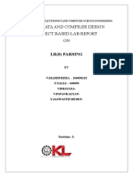 Automata and Compiler Design Project Based Lab Report ON: LR (0) Parsing