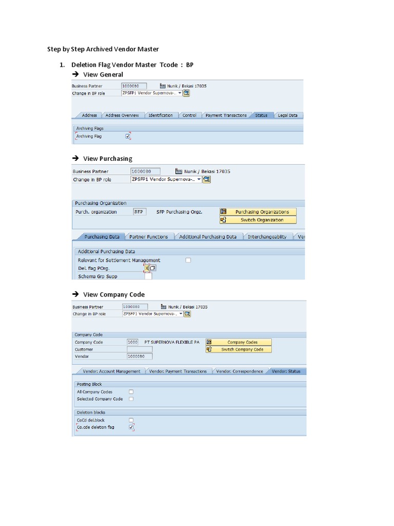 Archived Vendor Master Procedures | PDF