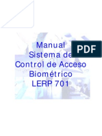 Manual Control Acceso Biometrico Lerp 701 E