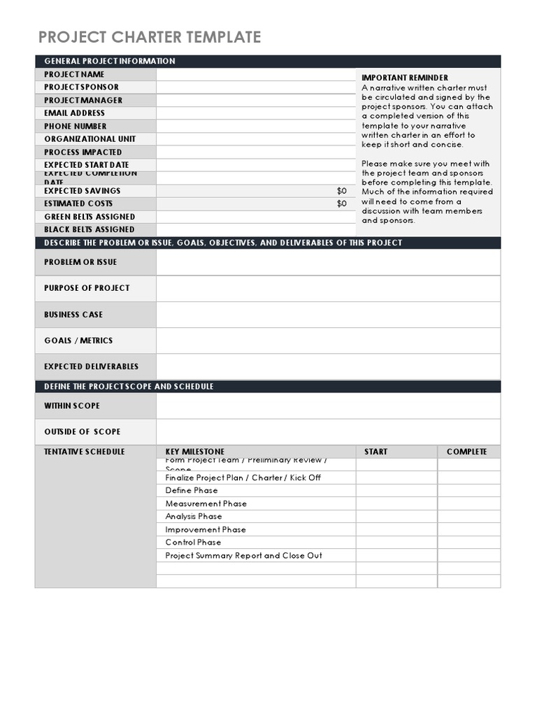Project Charter Template Overview | PDF | Risk | Economies