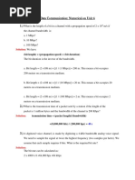 Data Communication: Numerical On Unit 4: Solution