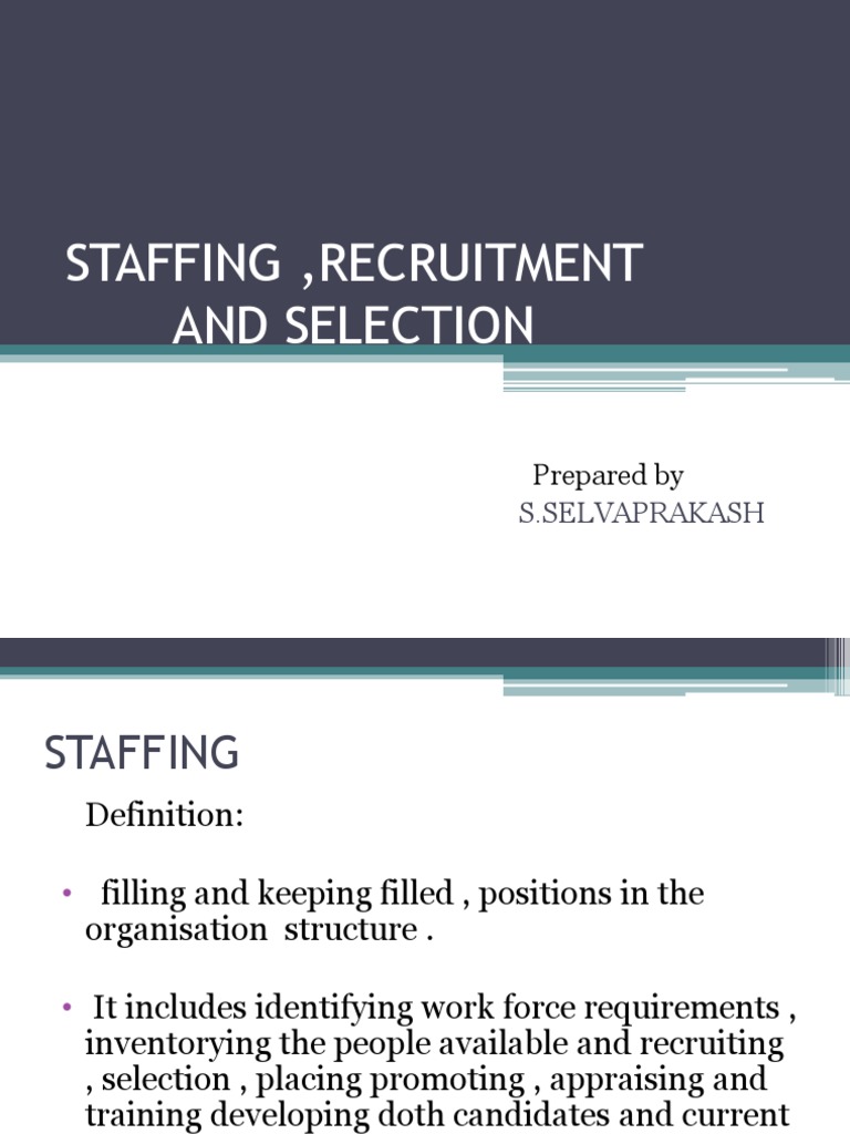 Staffing, Recruitment and Selection in Construction Management | PDF ...