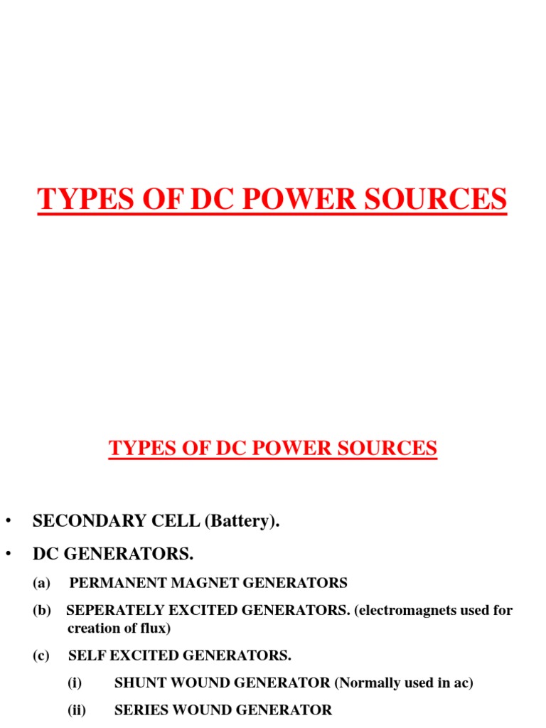 DC Power Sources | PDF | Electric Generator | Direct Current