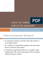 How To Write An Executive Summary