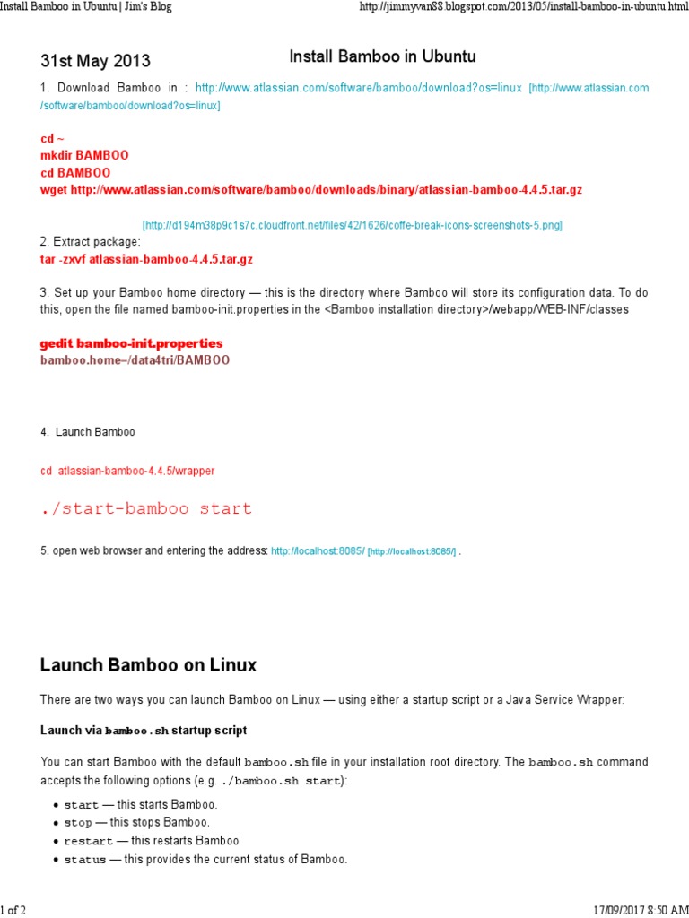Install Bamboo in Ubuntu | PDF | Command Line Interface | Java ...