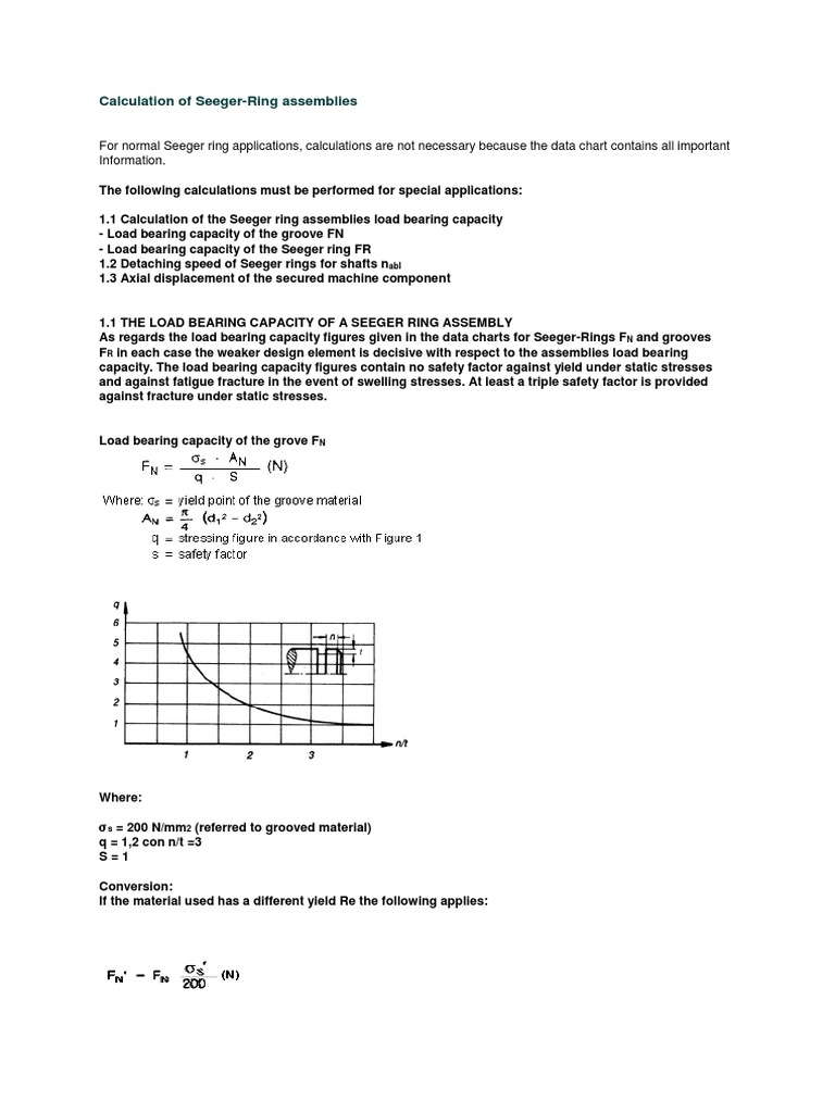 Calculation of Retaining Rings | PDF | Bearing (Mechanical) | Young's ...