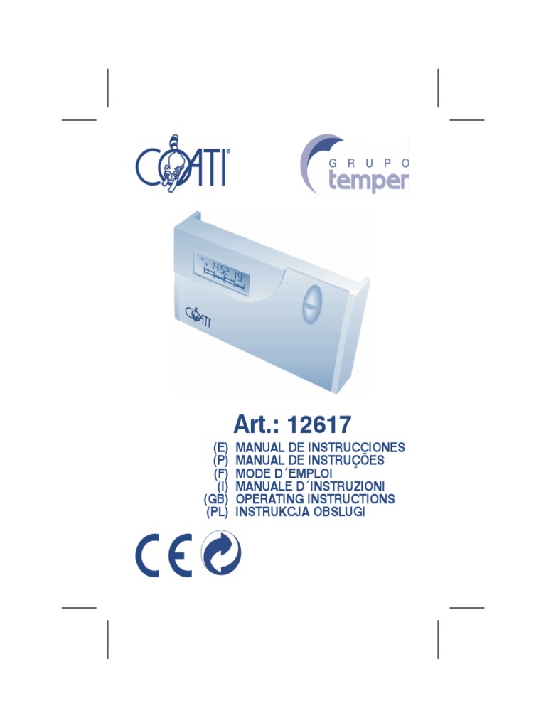 COATI Cronotermostato Digital para Calefacción y Aire Acondicionado Coati