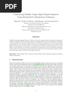 Constructing Multiple Unique Input/Output Sequences Using Metaheuristic Optimisation Techniques