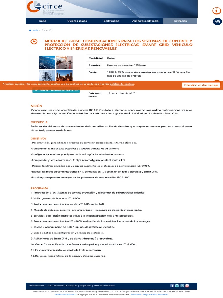 Curso Norma IEC 61850 Online - CIRCE | PDF | Red inteligente | Red de ...
